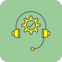 Technical Support Filled Yellow Icon vector