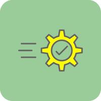 Gears Filled Yellow Icon vector