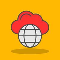 Cloud Network Filled Shadow Icon vector