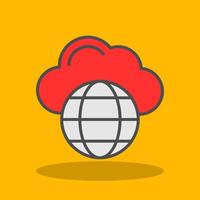 nube red lleno sombra icono vector