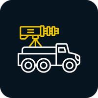 Truck Line Red Circle Icon vector