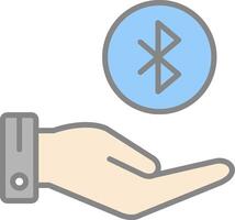 Bluetooth línea lleno ligero icono vector