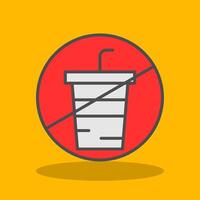 No Drink Filled Shadow Icon vector