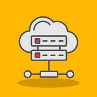 Cloud Database Filled Shadow Icon vector