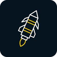 Missile Line Red Circle Icon vector