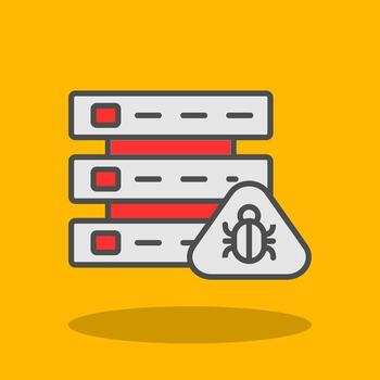 Database Bug Filled Shadow Icon vector