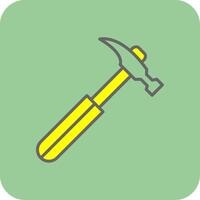 Hammer Filled Yellow Icon vector