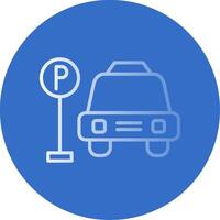 Parking Area Flat Bubble Icon vector