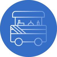 Food Cart Flat Bubble Icon vector