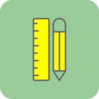 Ruler Filled Yellow Icon vector