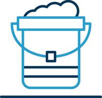 Pail Line Blue Two Color Icon vector