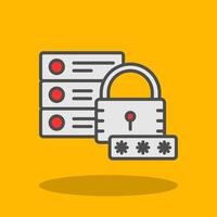 Secure Database Filled Shadow Icon vector