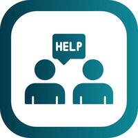 Ask For Help Glyph Gradient Corner Icon vector