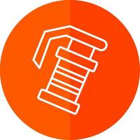 Grenade Line Red Circle Icon vector