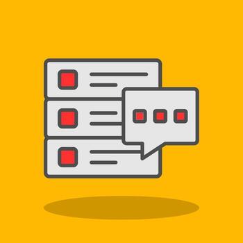 Database Message Filled Shadow Icon vector