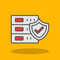 Database Security Filled Shadow Icon vector