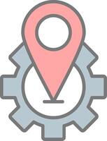Location Line Filled Light Icon vector
