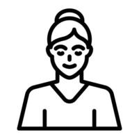 Female Avatar Line Icon Design vector