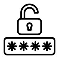 Broken Password Line Icon Design vector