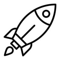 Rocket Line Icon Design vector