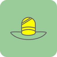 sombrero lleno amarillo icono vector