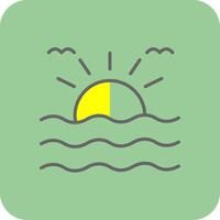 Sunrise Filled Yellow Icon vector