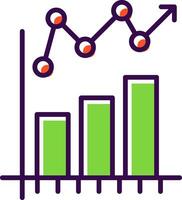 Statistical Chart filled Design Icon vector