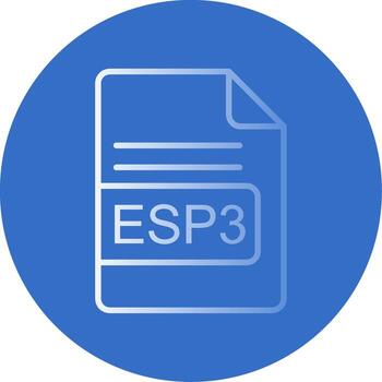 ESP3 File Format Flat Bubble Icon vector