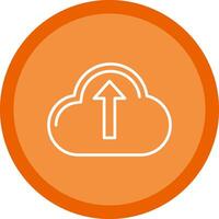 Cloud Uploading Line Multi Circle Icon vector