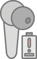 Earbud Line Filled Light Icon vector