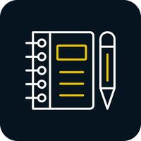 Notebook Line Red Circle Icon vector