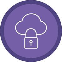 Cloud Lock Line Multi Circle Icon vector