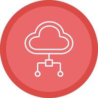 Cloud Computing Line Multi Circle Icon vector