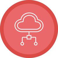 Cloud Computing Line Multi Circle Icon vector