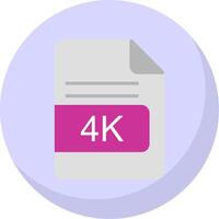 4K File Format Flat Bubble Icon vector