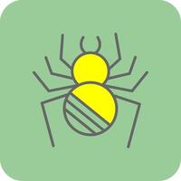 araña lleno amarillo icono vector