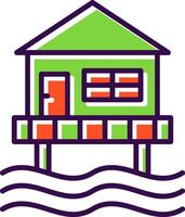 Beach Hut filled Design Icon vector