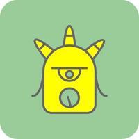 monstruo lleno amarillo icono vector