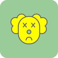 Clown Filled Yellow Icon vector