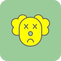 Clown Filled Yellow Icon vector