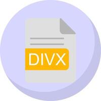 divx archivo formato plano burbuja icono vector