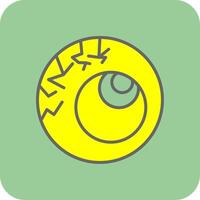 Scary Eyeball Filled Yellow Icon vector