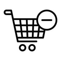 Delete To Cart Line Icon Design vector