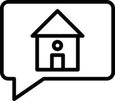 hogar mensaje línea icono diseño vector