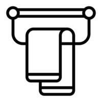 Towel Rack Line Icon Design vector