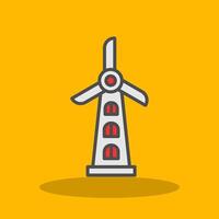 Windmill Filled Shadow Icon vector