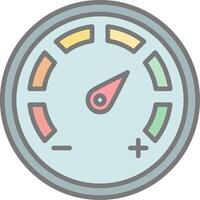 Gauges Dial Line Filled Light Icon vector