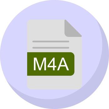 M4A File Format Flat Bubble Icon vector