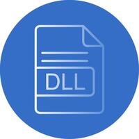 DLL File Format Flat Bubble Icon vector