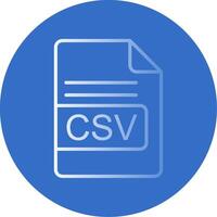 CSV File Format Flat Bubble Icon vector